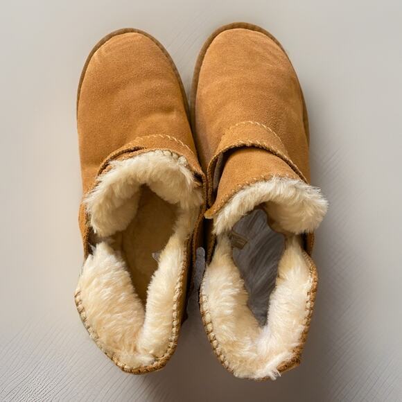 UGG “Mckay” Chestnut Suede Sheepskin Ankle Mini Boots Booties Size 6 Women NEW - Picture 5 of 13